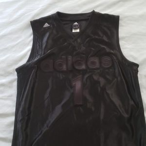 Addidas 1 black on black basketball jersey